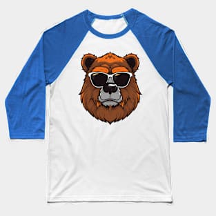 Sarcastic furry bear logo blue Baseball T-Shirt